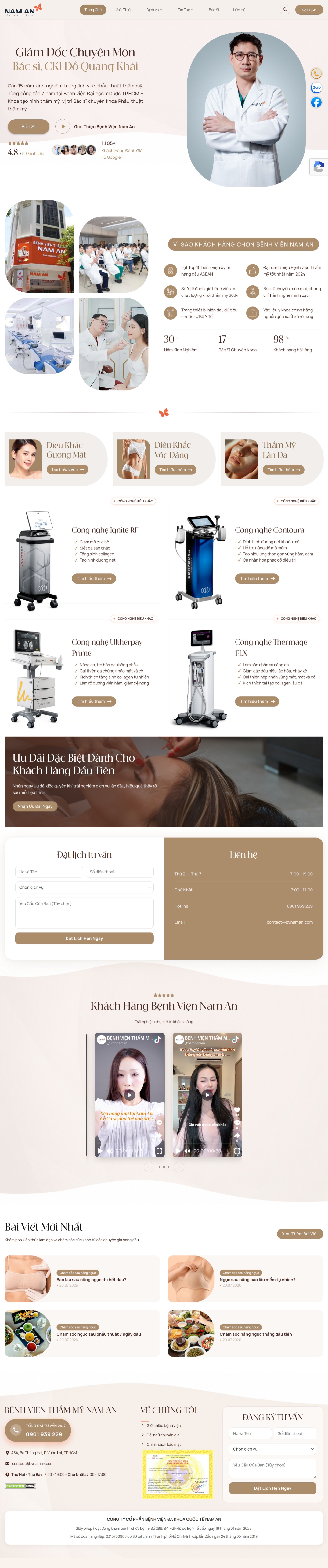 Website thẩm mỹ viện TMV003