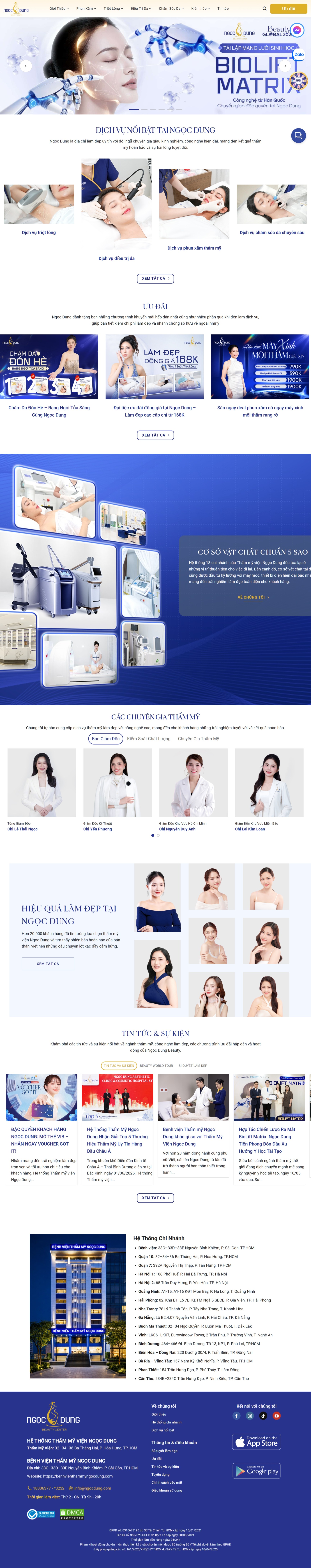 Website thẩm mỹ viện TMV004